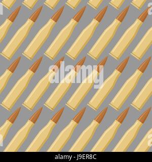 Nahtlose Muster Munition. Krieg Zubehör Textur. Kugel wiederholenden Hintergrund. Soldaten-Munition. Stock Vektor