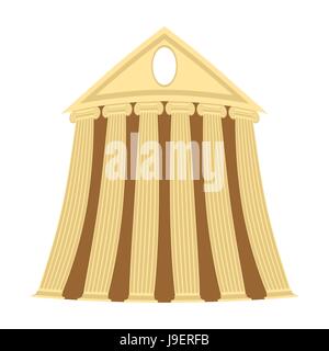 Griechische Tempel der Cartoon-Stil auf einem weißen Hintergrund. Vektor-Illustration. Stock Vektor