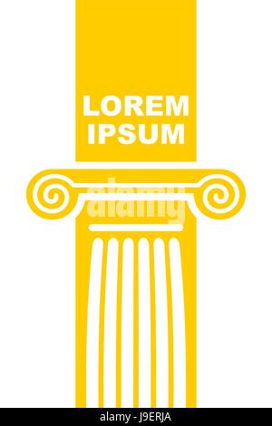 Architektonische Logo. Element der griechischen Säulen Hauptstadt. Vektor-emblem Stock Vektor