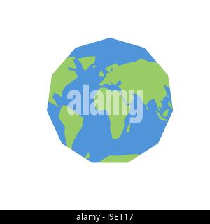 Polygonale Weltkarte. Ungewöhnliche Erde. Atlas der Welt Stock Vektor