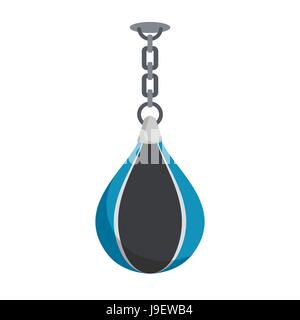 Boxing Boxsack auf weißem Hintergrund. Attribut für den Boxsport auf Schaltung. Vektor-Illustration. Stock Vektor