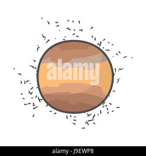 Planet Jupiter auf einem weißen Hintergrund. Vektor-illustration Stock Vektor
