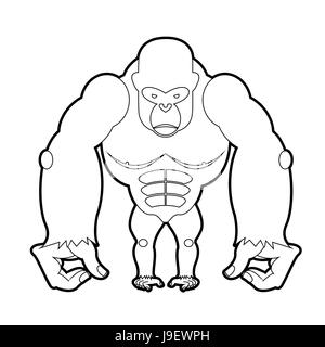 Großen Gorilla Malbuch. Vektor-Illustration der afrikanischen Tier Stock Vektor