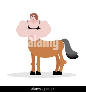 Centaur Frau Bodybuilder. Starke Fabelwesen. Fabelhafte Pferd Stock Vektor
