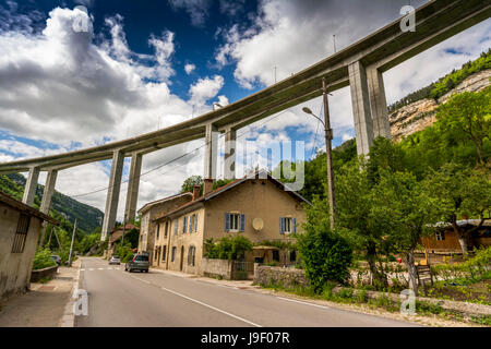 A40. Autoroute des Titans. Nantua. Ain. Frankreich Stockfoto