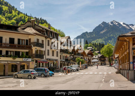 Abondance Dorf. Haute-Savoie. Frankreich Stockfoto