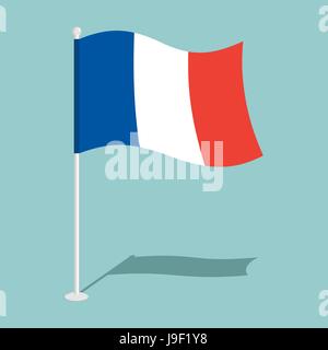 Flagge von Frankreich. Offizielle Nationalsymbol Nationalsymbol des französischen Staates. Traditionelle französische Tempo Flagge Stock Vektor