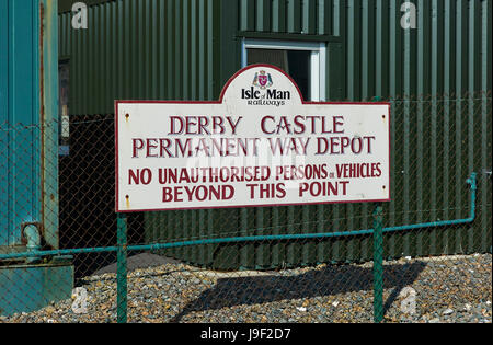 Permananent Weg Depot von Elektrozügen in Douglas, Isle Of Man Stockfoto