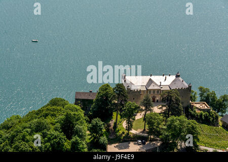 Das Chateau du Bourdeau und See du Bourget. Savoie. Frankreich Stockfoto