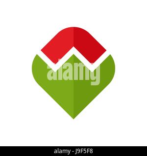 Mohn-Logo. Rote Blume-Emblem. Symbol-Blumenladen Stock Vektor