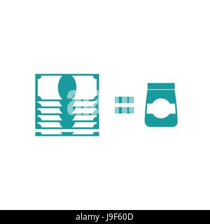 Waren-Verkauf-Symbol. Kosten für Geschäft Zeichen. Geld und Versand Stock Vektor