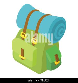 Rucksack mit Mat isometrischen 3d Stil-Ikone Stock Vektor