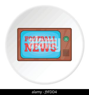 Fußball-News auf TV-Symbol, Cartoon-Stil Stock Vektor