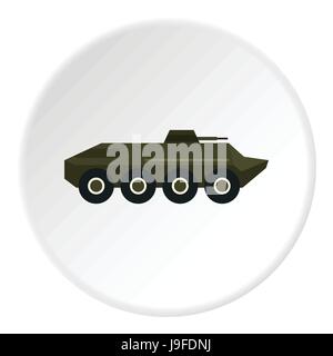 Gepanzerte Truppentransporter Symbol, flachen Stil Stock Vektor