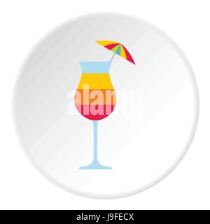 Alkoholischen cocktail Symbol, flachen Stil Stock Vektor