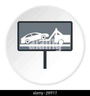 Signieren Sie Evakuierung Autos zu beschlagnahmen Hof-Symbol Stock Vektor