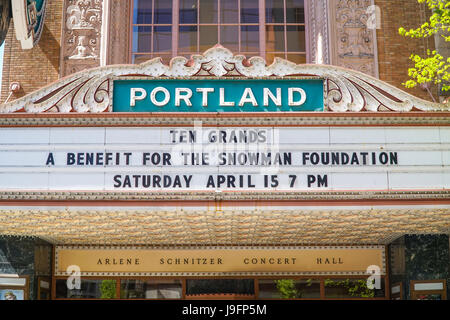 Portland-Theater - Arlene Schnitzer Concert Hall - PORTLAND - OREGON - 16. April 2017 Stockfoto