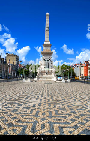 Praça Dos Restauradores Restauratoren Platz Lissabon Portugal Stockfoto