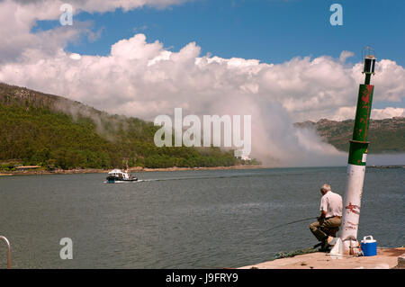 Panorama-Landschaft mit Mündung, Muros, La Coruña Provinz, Region Galicien, Spanien, Europa Stockfoto