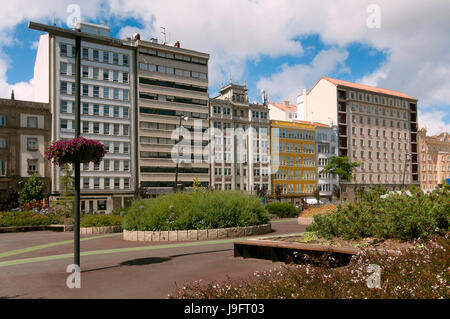 Plaza de Espana, Ferrol, La Coruña Provinz, Region Galicien, Spanien, Europa Stockfoto