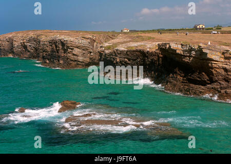 Sea Cliff, Ribadeo, Lugo Provinz, Region Galicien, Spanien, Europa Stockfoto