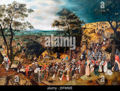 Die Straße zum Kalvarienberg von Pieter Brueghel der jüngere (1564-1638), 1606 Stockfoto