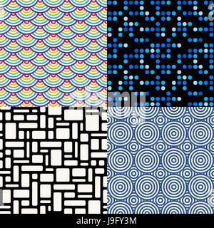 Nahtlose Muster. Set 6. Abstrakt-geometrischen. Vektor-Illustration Stock Vektor