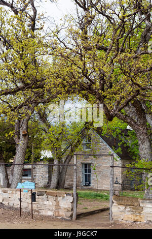 Pine Springs, Texas - die Frijole Ranch in Guadalupe Mountains Nationalpark. Die Anwesenheit von fünf Quellen im Umkreis von zwei Meilen gemacht die Region attraktiv f Stockfoto