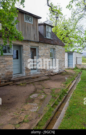 Pine Springs, Texas - die Frijole Ranch in Guadalupe Mountains Nationalpark. Die Anwesenheit von fünf Quellen im Umkreis von zwei Meilen gemacht die Region attraktiv f Stockfoto