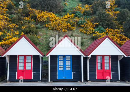 England, Bournemouth, Dorset, Bournemouth Beach, Beach Huts, Stockfoto