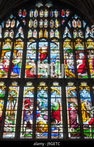 England, East Anglia, Norfolk, Norwich, Norwich Cathedral, Glasfenster, Leben Christi, Stockfoto