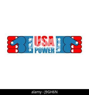 USA Patriot Faust Emblem. Zeichen der starken Amerika. Logo für die Streitkräfte. Illustration für Patriot-Tag. Amerikanische Power hand Stock Vektor