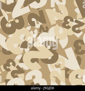 Militärische Textur. 23 Februar Musterdesign. Camouflage für Wüste. Ornament für Militär. Schützende Muster von Zahlen 23. Stock Vektor