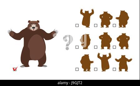 Richtigen Schatten zu finden. Kinder testen. Großes gutes Bier. Kinder-pädagogische Rebus-Spiel Stock Vektor