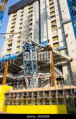 Die Bauarbeiten am 100 Bishopsgate Entwicklung Wolkenkratzer Tower von Verbündeten und Morrison & Woods Bagot, City of London, UK Stockfoto