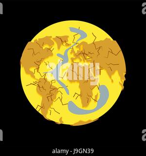 Planet-Dürre. Trockenen Fußes. Naturkatastrophen auf der Erde. Wüste und wasserlosen Stock Vektor