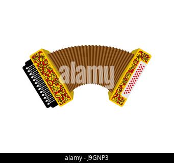 Akkordeon, isoliert. Russisches National Folk Musikinstrumente Stock Vektor