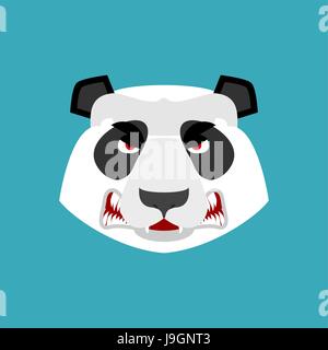 Panda wütend Emoji. Chinesische Bär Aggressive Emotionen isoliert Stock Vektor