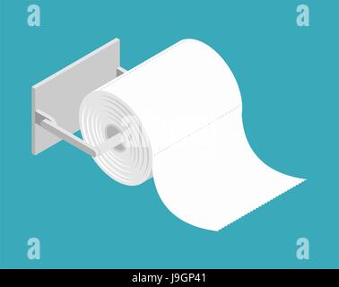 anätzender Inhaber. Rolle Toilettenpapier. Bumph isoliert Stock Vektor