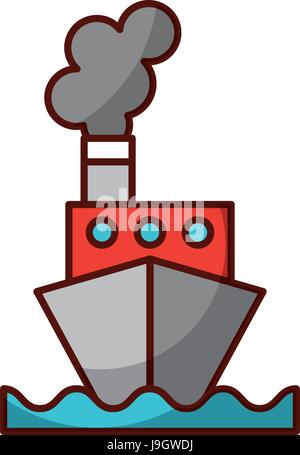 Schatten-Schiff-cartoon Stock Vektor