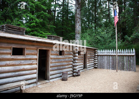 Fort Clatsop, Bereich der Astoria, Oregon, USA, Amerika Stockfoto