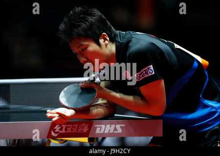 Düsseldorf, Deutschland. 1. Juni 2017. Jun Mizutani (JPN)-Tischtennis: 2017 Singles Tischtennis-Meisterschaften der Herren 2. Vorrundenspiel bei der Messe Düsseldorf in Düsseldorf. Bildnachweis: Aflo Co. Ltd./Alamy Live-Nachrichten Stockfoto