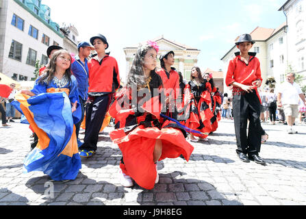 Prag, Tschechische Republik. 2. Juni 2017. Der Welt-Roma-Festival Prager, Prag, Tschechien am 2. Juni 2017. Bildnachweis: Katerina Sulova/CTK Foto/Alamy Live-Nachrichten Stockfoto