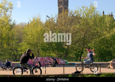 Glasgow Kelvingrove Park Szene Kelvingrove Skate Park Stockfoto