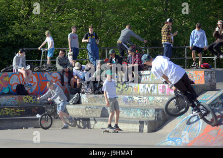 Glasgow Kelvingrove Park Szene Kelvingrove Skate Park Stockfoto