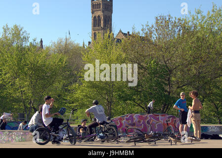 Glasgow Kelvingrove Park Szene Kelvingrove Skate Park Stockfoto