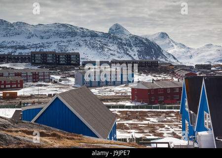 Nuuk, Grönland erhöhten Skyline Blick Stockfoto