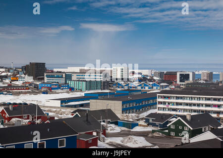 Nuuk, Grönland erhöhten Skyline Blick Stockfoto