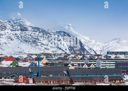 Nuuk, Grönland erhöhten Skyline Blick Stockfoto