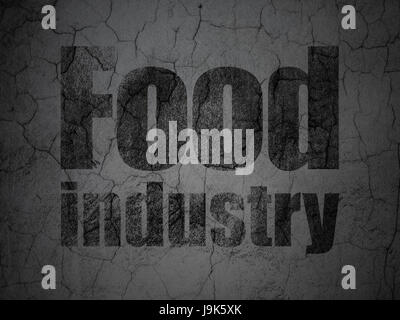 Manufacuring Konzept: Lebensmittelindustrie auf Grunge-Wand-Hintergrund Stockfoto